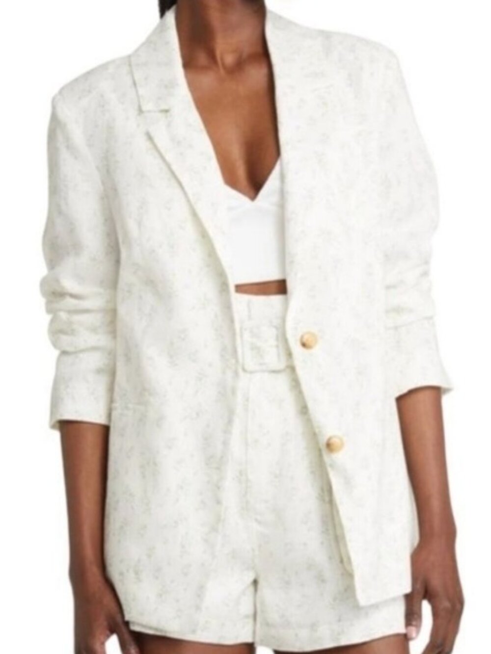 Blank NYC Flower Field Floral Linen Blazer Jacket Size Medium New Office Work